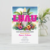 トロピカルサーフボードプールパーティールアウ(ハワイ式宴会)ブライダルシャワー 招待状 (スタンド正面)