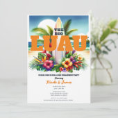 トロピカルサーフボードプールパーティールアウ(ハワイ式宴会)婚約 招待状 (スタンド正面)