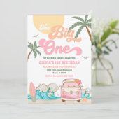 トロピカルサーフ1歳誕生日招待状 招待状 (スタンド正面)