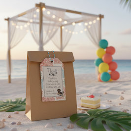 トロピカルザビックワンサーフダックシュント誕生日 ギフトタグ