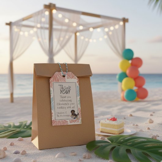 トロピカルザビックワンサーフダックシュント誕生日 ギフトタグ