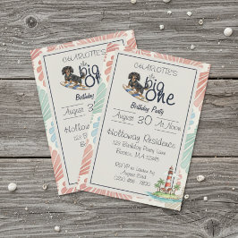 トロピカルザビックワンサーフダックシュント誕生日 招待状