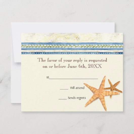 トロピカルシェルパラダイス – RSVP応答カード 出欠カード (正面)