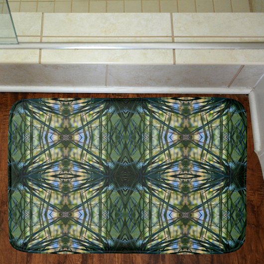 トロピカルシェード抽象芸術グリーン バスマット