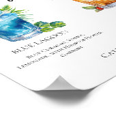 トロピカルシグネチャーカクテル結婚のメニュー ポスター (角)