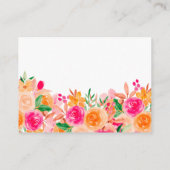 トロピカルシックフローラをもたらすレシピブライダルシャワー エンクロージャーカード (裏面)