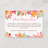 トロピカルシックフローラをもたらすレシピブライダルシャワー エンクロージャーカード (正面)