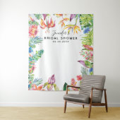 トロピカルシックブライダルシャワーフォトブース背景 タペストリー (インサイチュ)