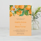 トロピカルシトラスオレンジ植物性オレンジ結婚ズ 招待状 (スタンド正面)