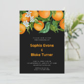 トロピカルシトラスオレンジ植物性オレンジ結婚ズ 招待状 (スタンド正面)