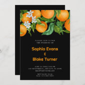 トロピカルシトラスオレンジ植物性オレンジ結婚ズ 招待状 (正面/裏面)