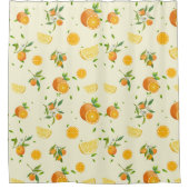 トロピカルシトラスサマーオレンジレモンスライス シャワーカーテン (正面)