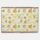 トロピカルシトラスサマーオレンジレモンスライス スローブランケット (正面)