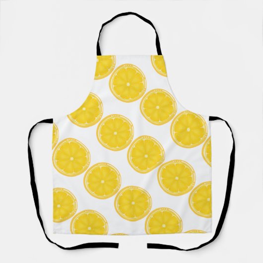 トロピカルシトラスサマーフルーツオレンジレモンのスライス エプロン (正面)