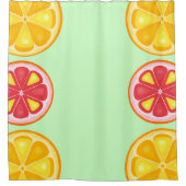 トロピカルシトラスサマーフルーツオレンジレモンのスライス シャワーカーテン (正面)