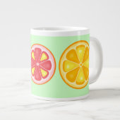 トロピカルシトラスサマーフルーツオレンジレモンのスライス ジャンボコーヒーマグカップ (正面右)