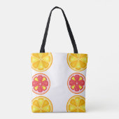 トロピカルシトラスサマーフルーツオレンジレモンのスライス トートバッグ (裏面)