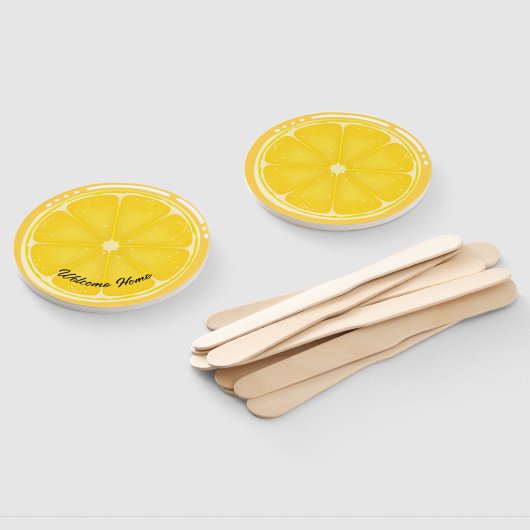 トロピカルシトラスサマーフルーツオレンジレモンのスライス ハンドファン (組立なし)