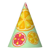 トロピカルシトラスサマーフルーツオレンジレモンのスライス パーティーハット (左)