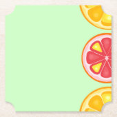 トロピカルシトラスサマーフルーツオレンジレモンのスライス ペーパーコースター (正面)