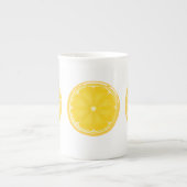 トロピカルシトラスサマーフルーツオレンジレモンのスライス ボーンチャイナマグカップ (正面)