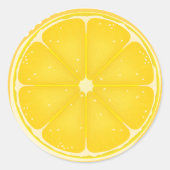 トロピカルシトラスサマーフルーツオレンジレモンのスライス ラウンドシール (正面)
