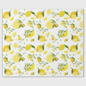 トロピカルシトラスサマーフルーツオレンジレモンのスライス ラッピングペーパー (フラット)