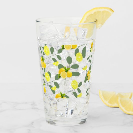 トロピカルシトラスサマーフルーツオレンジレモンスライス タンブラーグラス (アイス裏面)