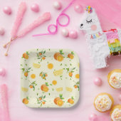 トロピカルシトラスサマーフルーツオレンジレモンスライス ペーパープレート (パーティー)