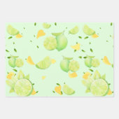トロピカルシトラスサマーフルーツオレンジレモンスライス ラッピングペーパーシート (正面3)