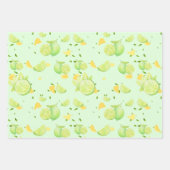 トロピカルシトラスサマーフルーツオレンジレモンスライス ラッピングペーパーシート (正面)