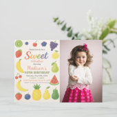 トロピカルシトラスフルーツ誕生日招待状 招待状 (スタンド正面)