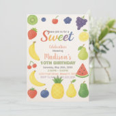トロピカルシトラスフルーツ誕生日招待状 招待状 (スタンド正面)
