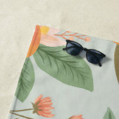 トロピカルシトラスフローラミントグリーン ビーチタオル (インサイチュ)