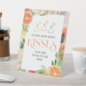 トロピカルシトラスブライダルシャワーどれだけのキスサイン 台座サイン (インサイチュ)