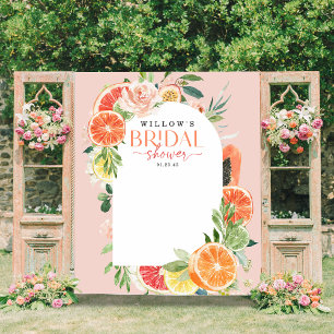 トロピカルシトラスブライダルシャワーデコレーションレモン タペストリー