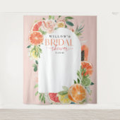 トロピカルシトラスブライダルシャワーデコレーションレモン タペストリー (正面)