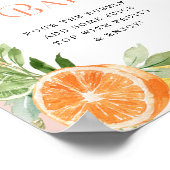 トロピカルシトラスブライダルシャワーミモサバー標識 ポスター (角)