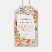 トロピカルシトラスブライダルシャワーメッセージカードレモン ギフトタグ (正面)