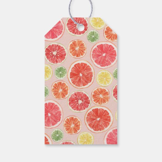 トロピカルシトラスブライダルシャワーメッセージカードレモン ギフトタグ (裏面)