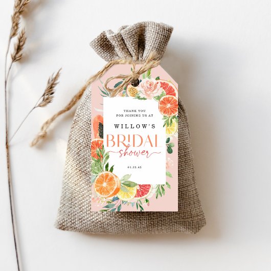 トロピカルシトラスブライダルシャワーメッセージカードレモン ギフトタグ