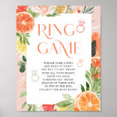 トロピカルシトラスブライダルシャワーリングや輪ゲームサイン ポスター (正面)