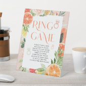 トロピカルシトラスブライダルシャワーリングや輪ゲームサイン 台座サイン (インサイチュ)