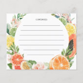 トロピカルシトラスブライダルシャワーレシピカード (裏面)