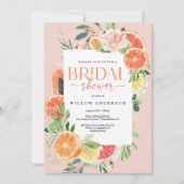 トロピカルシトラスブライダルシャワー招待レモン 招待状 (正面)