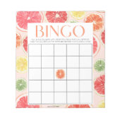 トロピカルシトラスブライダルシャワー40ビンゴシート ノートパッド (正面)