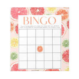 トロピカルシトラスブライダルシャワー40ビンゴシート ノートパッド