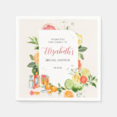 トロピカルシトラスブライダルシャワー スタンダードカクテルナプキン (正面)