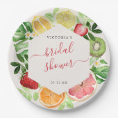 トロピカルシトラスブライダルシャワー ペーパープレート (正面)