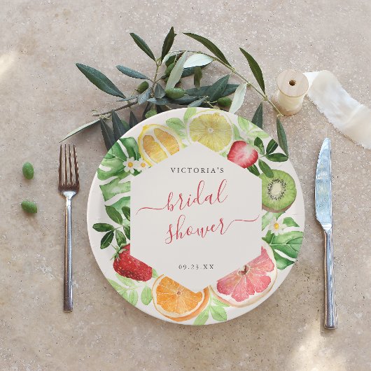 トロピカルシトラスブライダルシャワー ペーパープレート